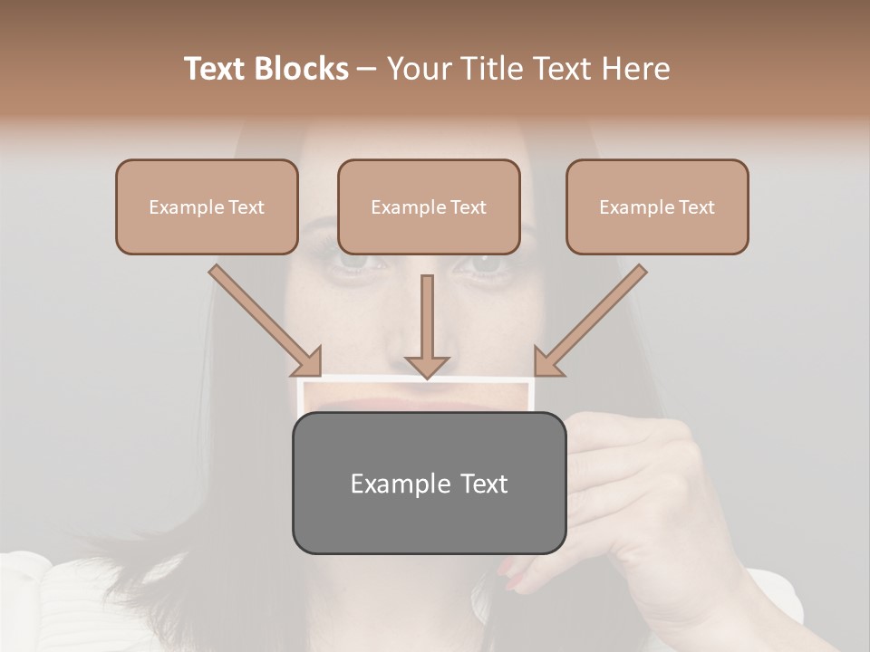 A Woman Holding Up A Piece Of Paper To Her Mouth PowerPoint Template