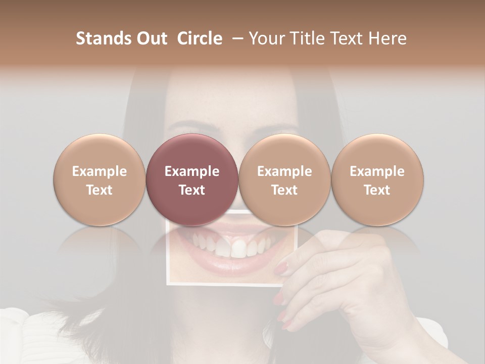 A Woman Holding Up A Piece Of Paper To Her Mouth PowerPoint Template