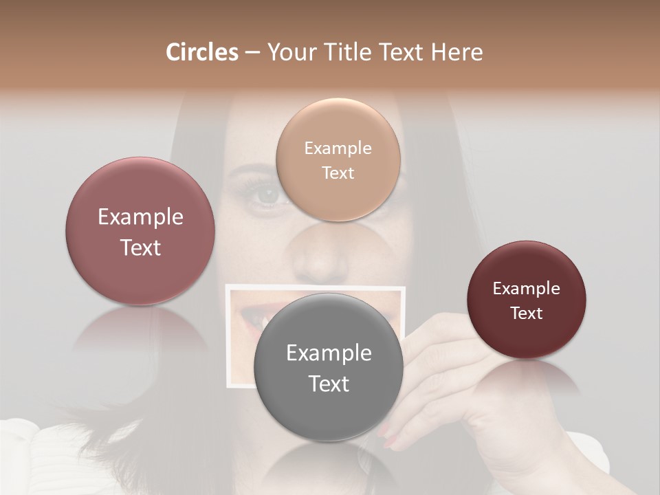 A Woman Holding Up A Piece Of Paper To Her Mouth PowerPoint Template