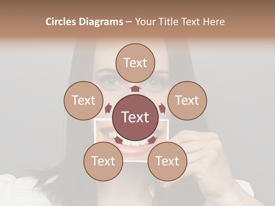 A Woman Holding Up A Piece Of Paper To Her Mouth PowerPoint Template