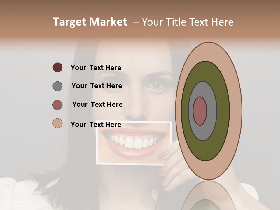 A Woman Holding Up A Piece Of Paper To Her Mouth PowerPoint Template