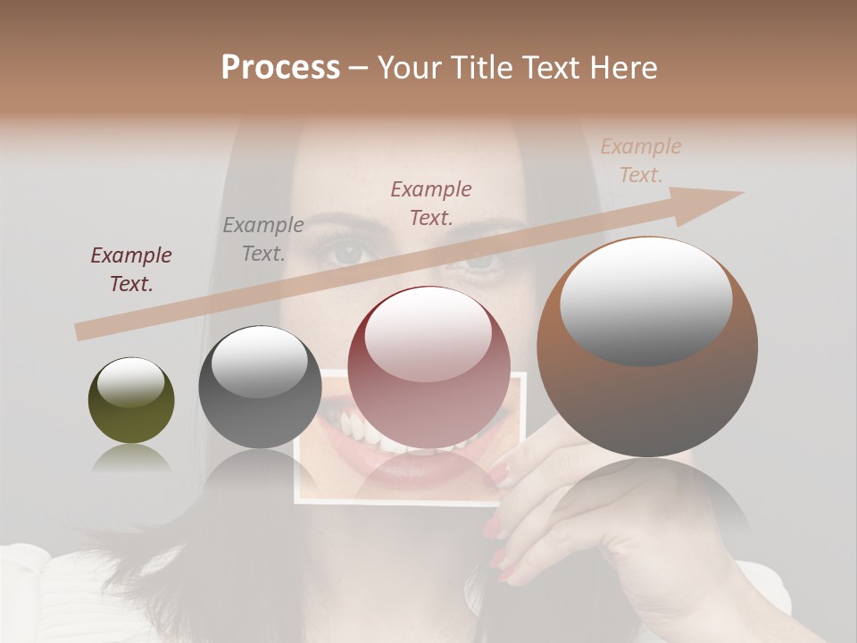 A Woman Holding Up A Piece Of Paper To Her Mouth PowerPoint Template