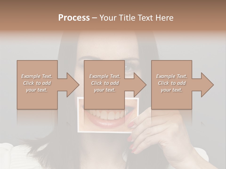 A Woman Holding Up A Piece Of Paper To Her Mouth PowerPoint Template