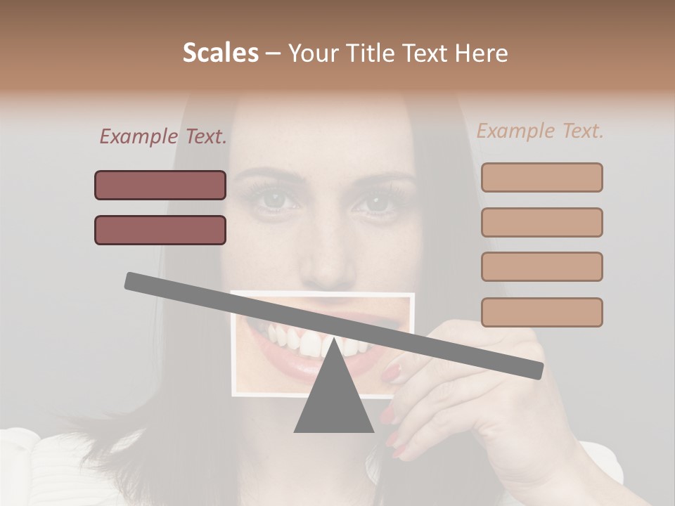 A Woman Holding Up A Piece Of Paper To Her Mouth PowerPoint Template