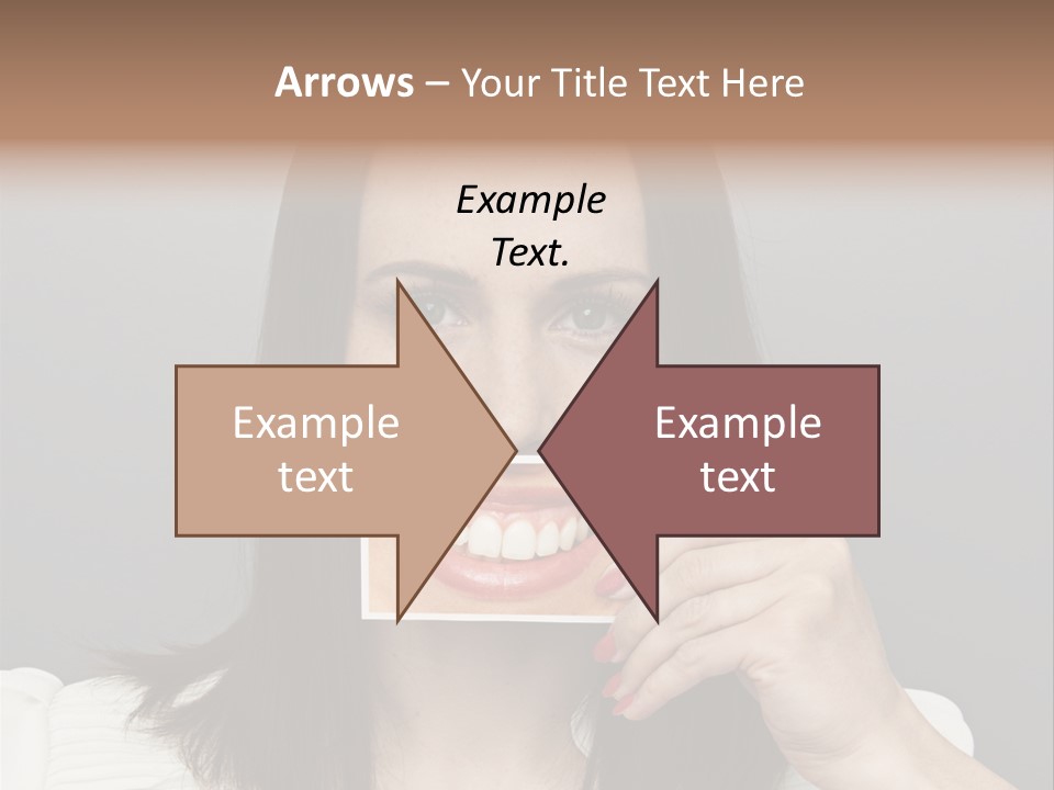 A Woman Holding Up A Piece Of Paper To Her Mouth PowerPoint Template