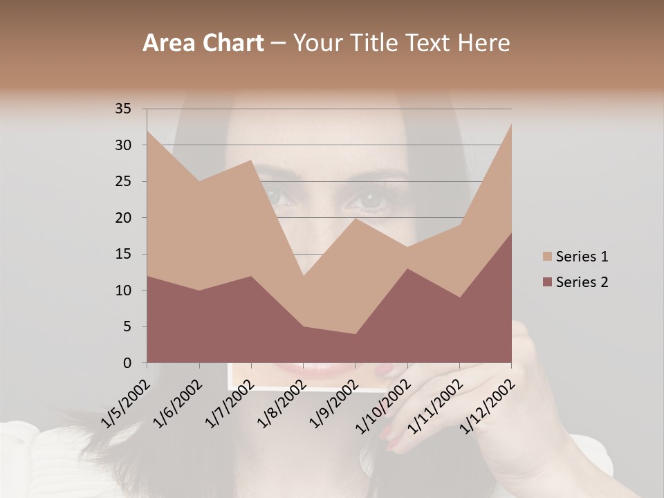 A Woman Holding Up A Piece Of Paper To Her Mouth PowerPoint Template