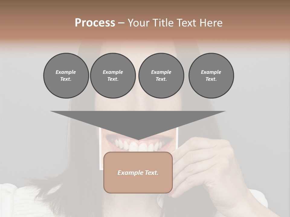 A Woman Holding Up A Piece Of Paper To Her Mouth PowerPoint Template