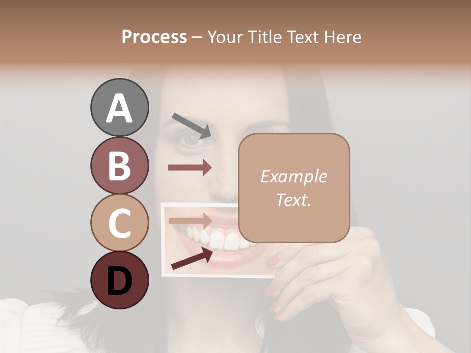 A Woman Holding Up A Piece Of Paper To Her Mouth PowerPoint Template