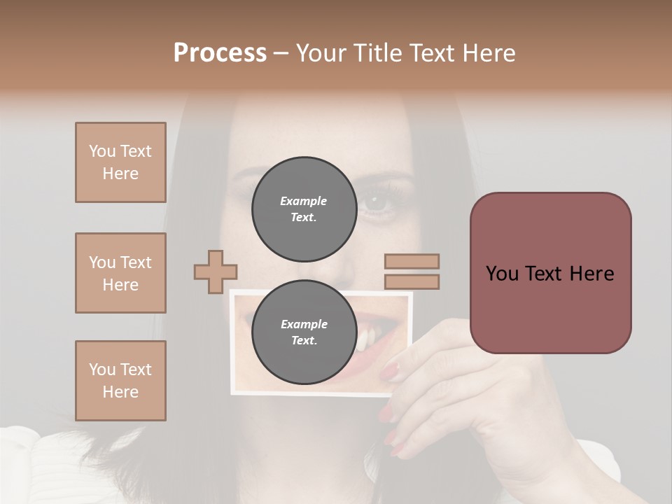 A Woman Holding Up A Piece Of Paper To Her Mouth PowerPoint Template