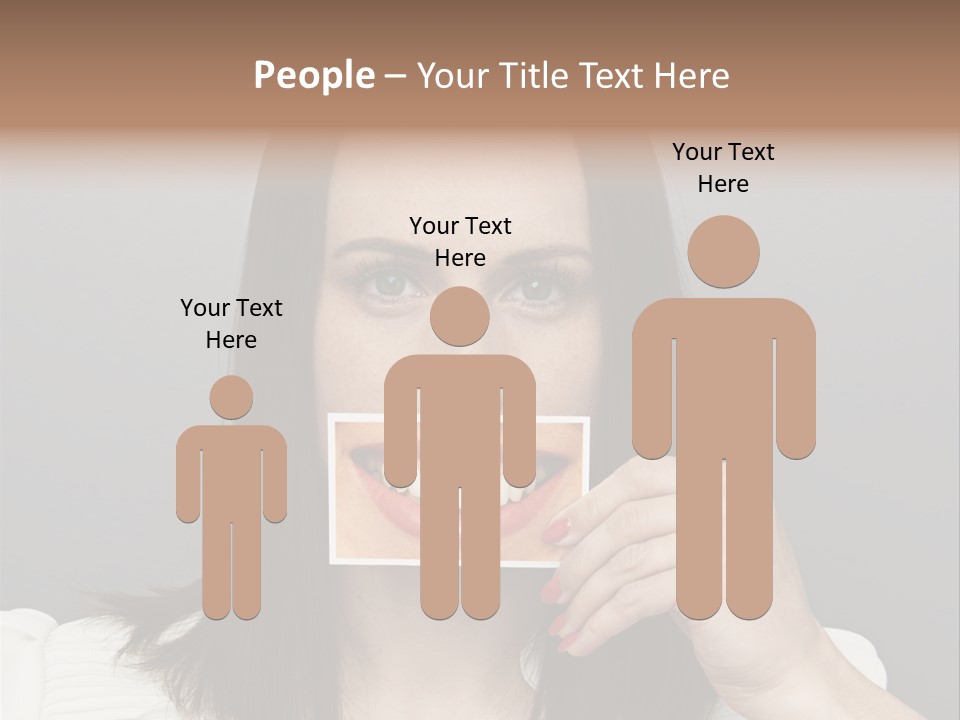 A Woman Holding Up A Piece Of Paper To Her Mouth PowerPoint Template