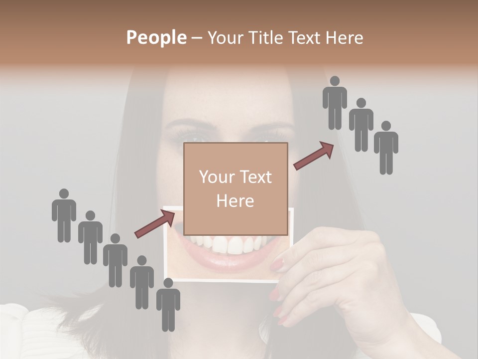 A Woman Holding Up A Piece Of Paper To Her Mouth PowerPoint Template