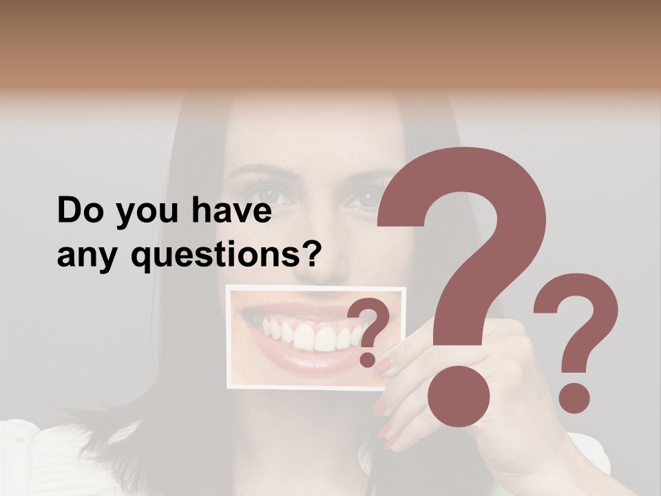 A Woman Holding Up A Piece Of Paper To Her Mouth PowerPoint Template