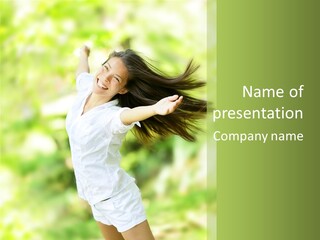 Adult Brunette Air PowerPoint Template