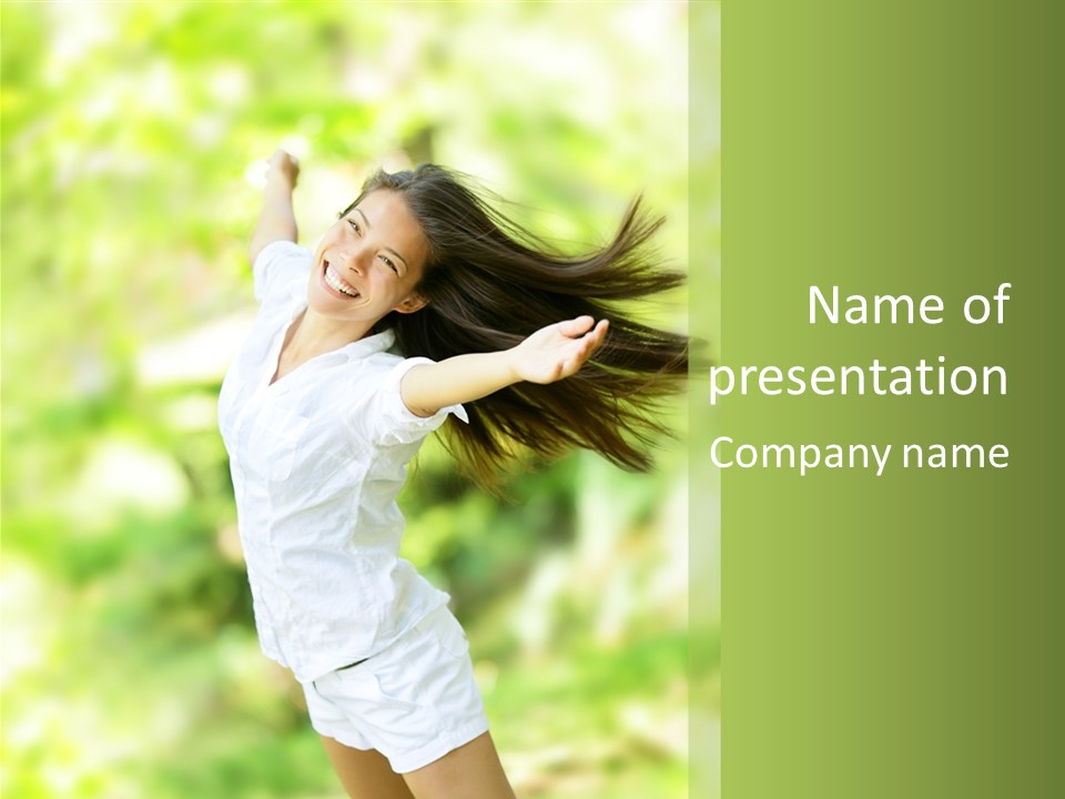 Adult Brunette Air PowerPoint Template