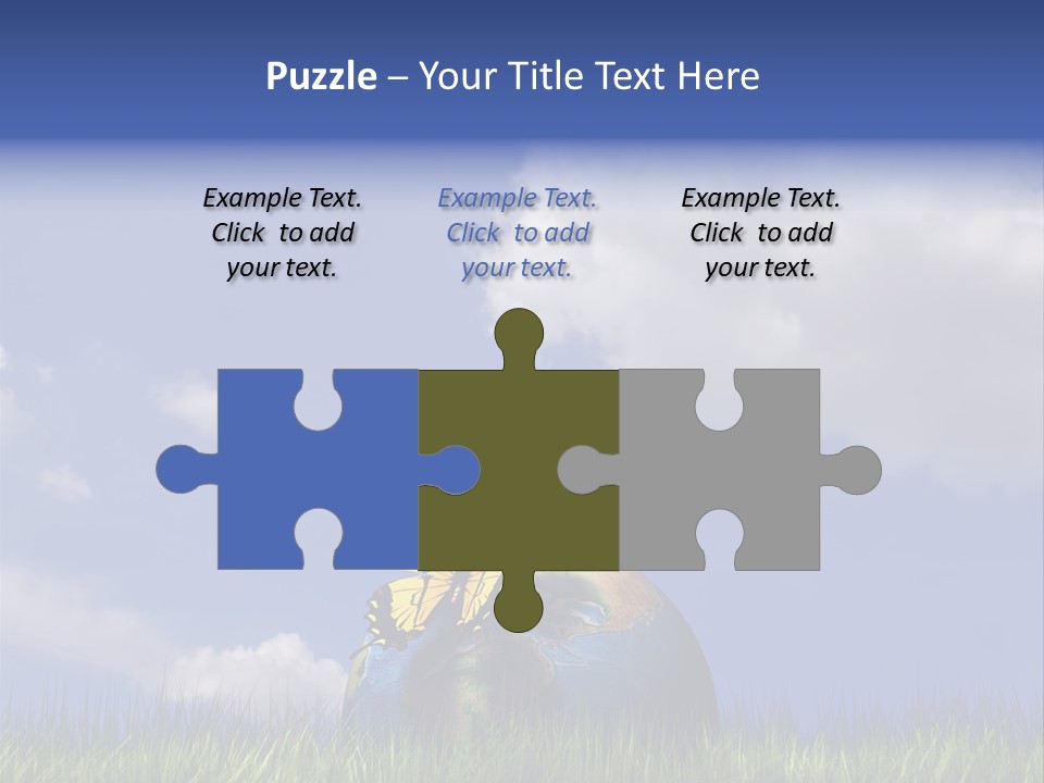 A Butterfly Sitting On Top Of A Ball In The Grass PowerPoint Template