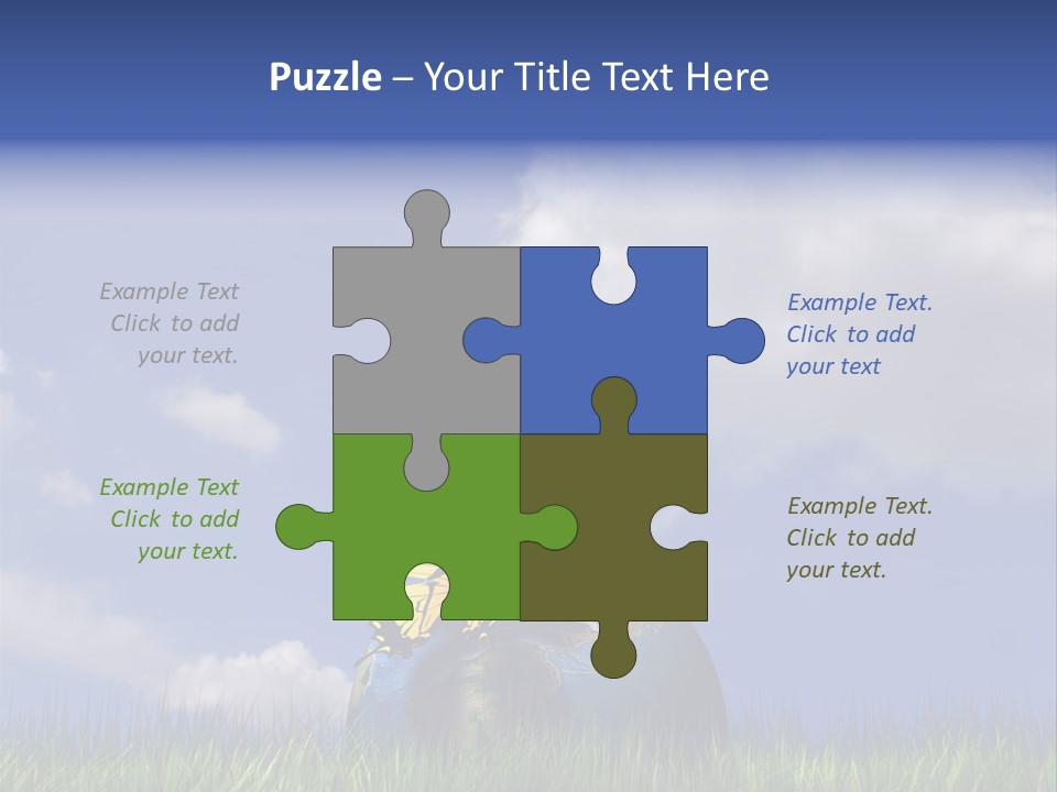 A Butterfly Sitting On Top Of A Ball In The Grass PowerPoint Template