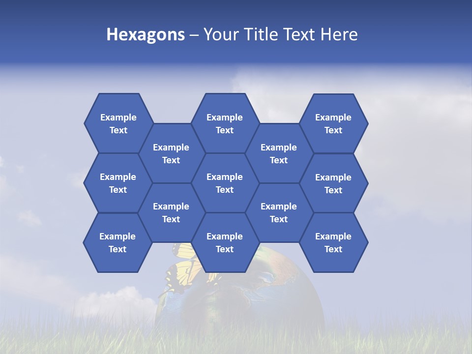 A Butterfly Sitting On Top Of A Ball In The Grass PowerPoint Template