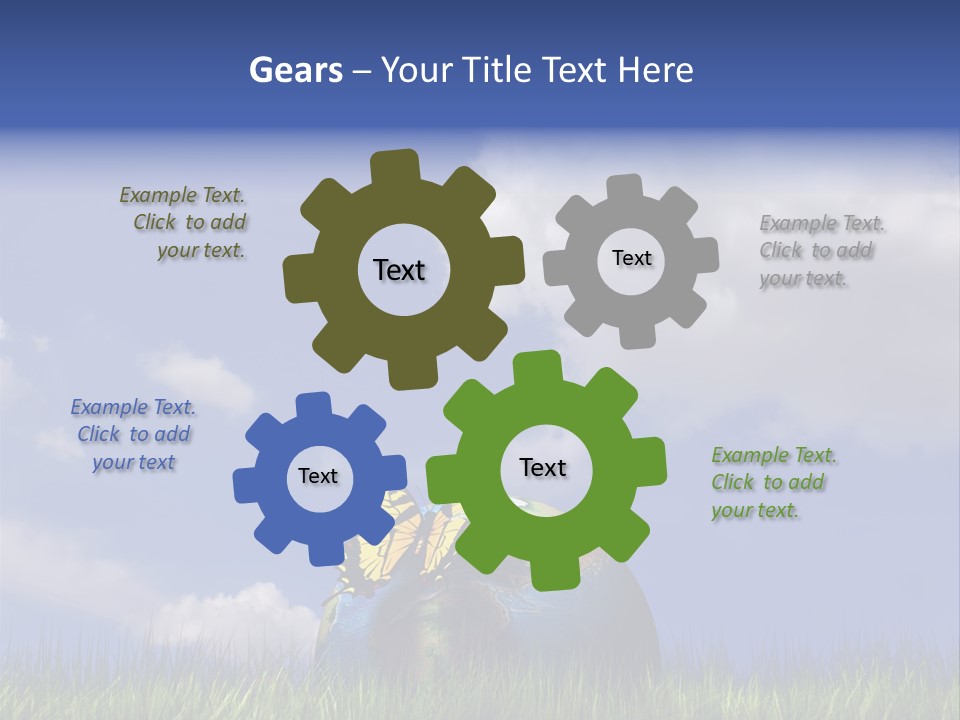 A Butterfly Sitting On Top Of A Ball In The Grass PowerPoint Template