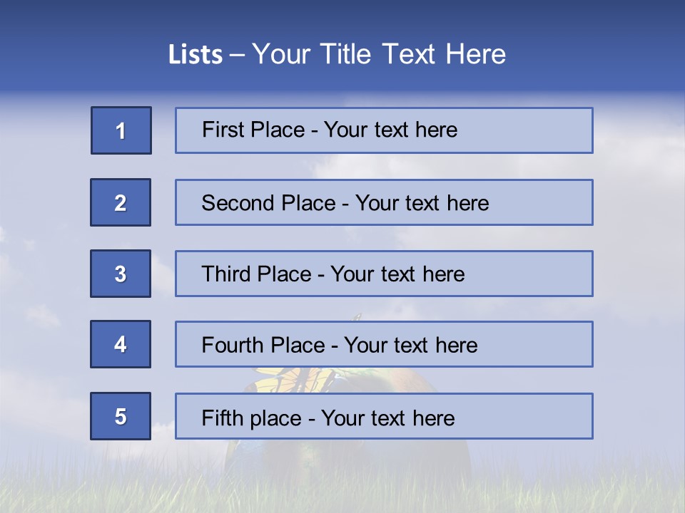 A Butterfly Sitting On Top Of A Ball In The Grass PowerPoint Template