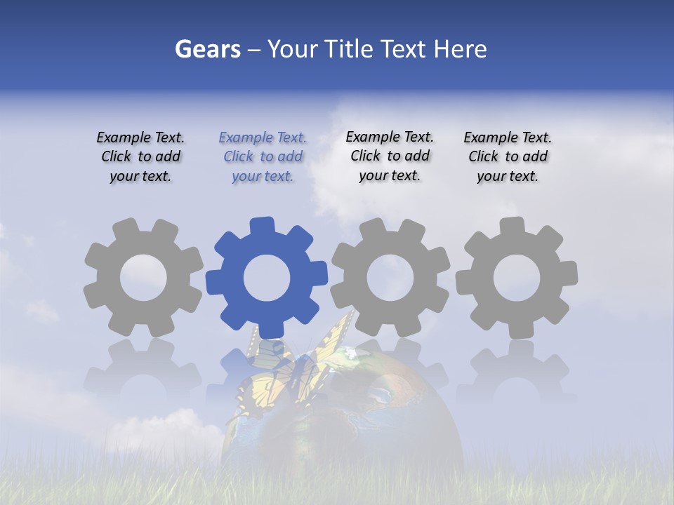 A Butterfly Sitting On Top Of A Ball In The Grass PowerPoint Template