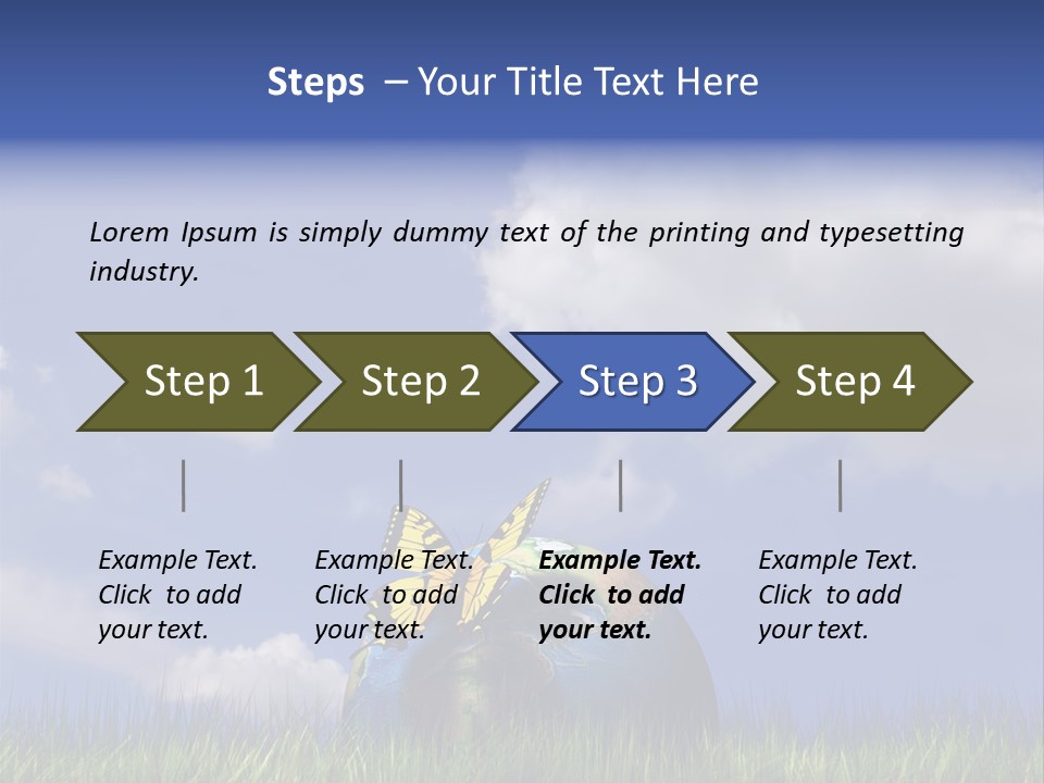 A Butterfly Sitting On Top Of A Ball In The Grass PowerPoint Template