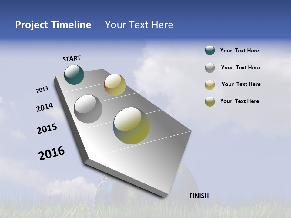 A Butterfly Sitting On Top Of A Ball In The Grass PowerPoint Template