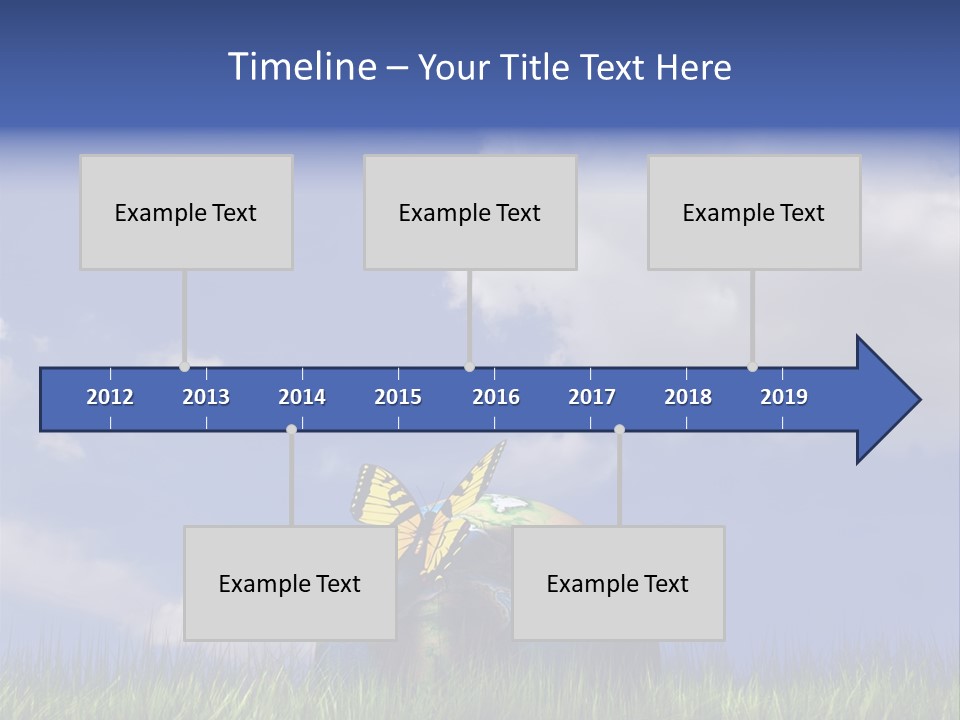 A Butterfly Sitting On Top Of A Ball In The Grass PowerPoint Template