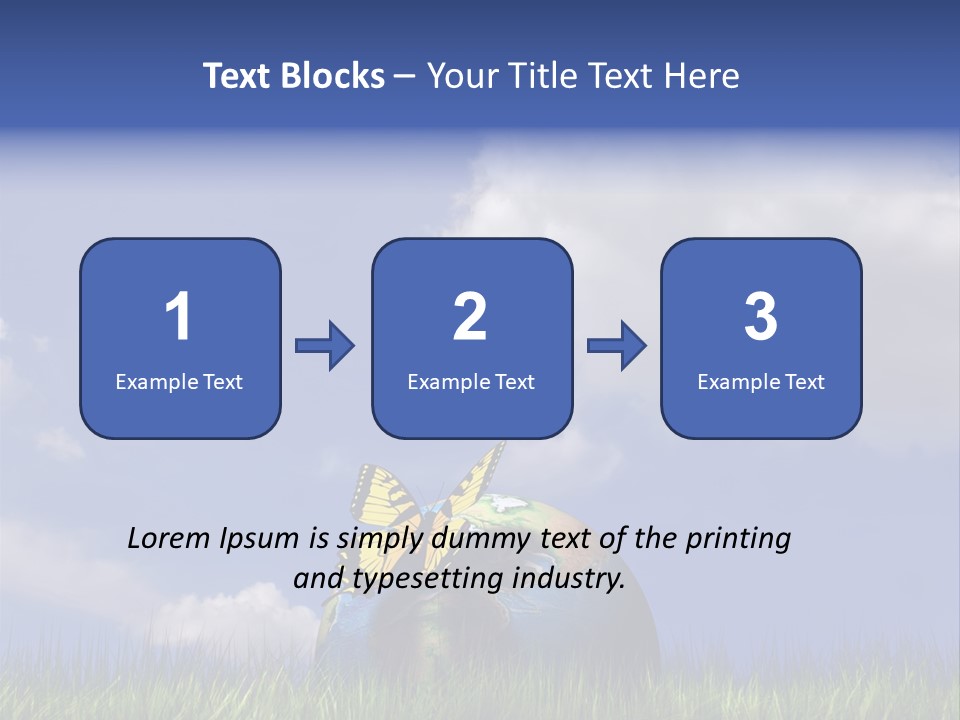 A Butterfly Sitting On Top Of A Ball In The Grass PowerPoint Template