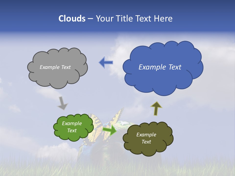 A Butterfly Sitting On Top Of A Ball In The Grass PowerPoint Template