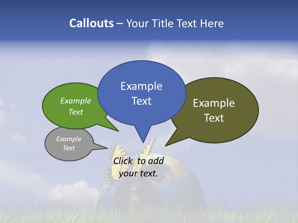 A Butterfly Sitting On Top Of A Ball In The Grass PowerPoint Template