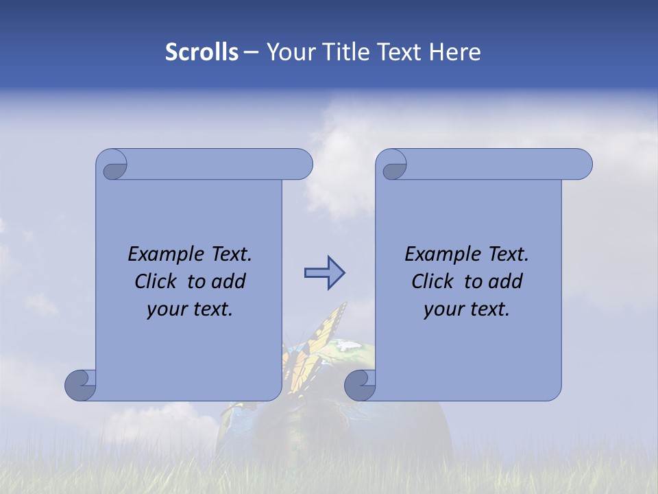 A Butterfly Sitting On Top Of A Ball In The Grass PowerPoint Template