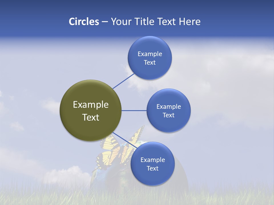 A Butterfly Sitting On Top Of A Ball In The Grass PowerPoint Template