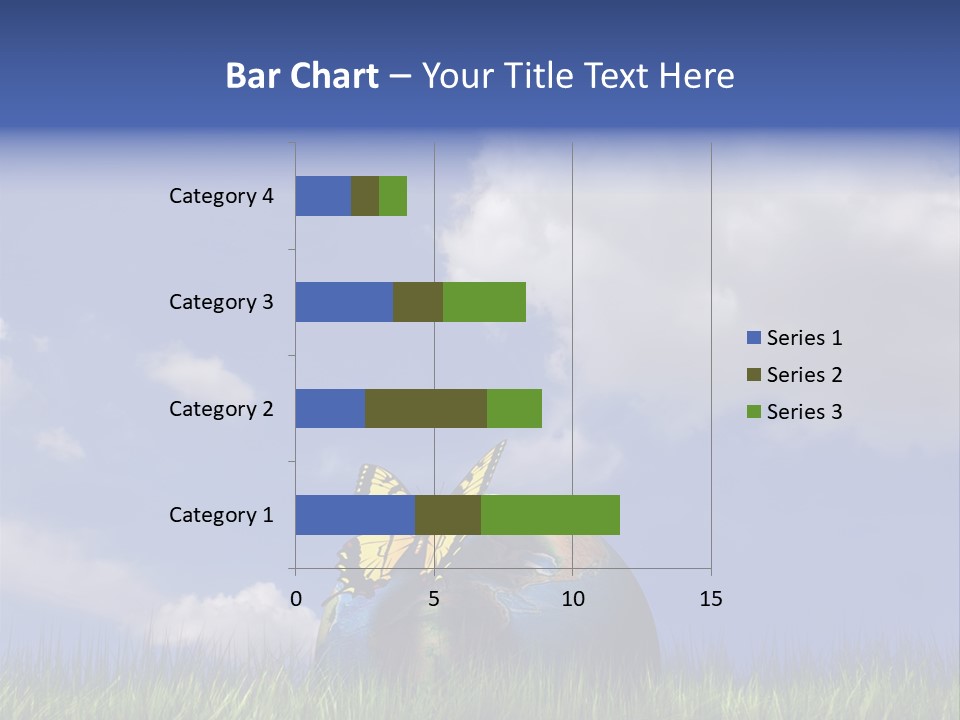 A Butterfly Sitting On Top Of A Ball In The Grass PowerPoint Template