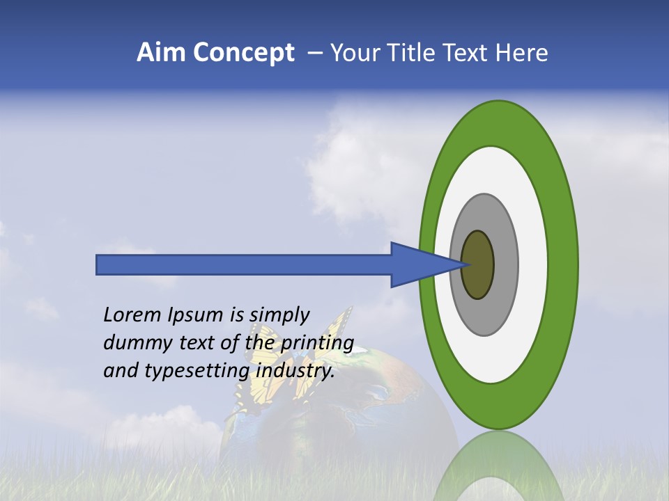 A Butterfly Sitting On Top Of A Ball In The Grass PowerPoint Template