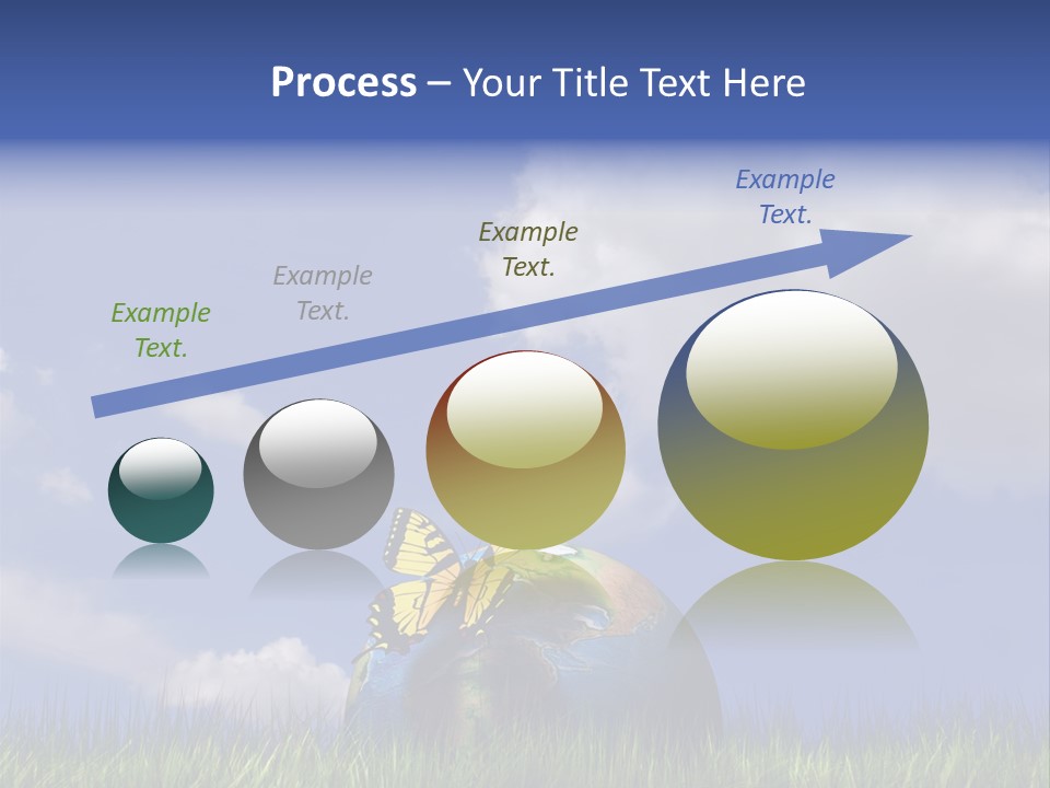 A Butterfly Sitting On Top Of A Ball In The Grass PowerPoint Template