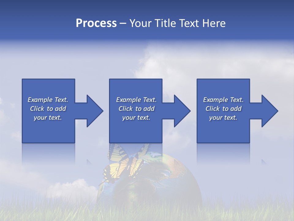 A Butterfly Sitting On Top Of A Ball In The Grass PowerPoint Template