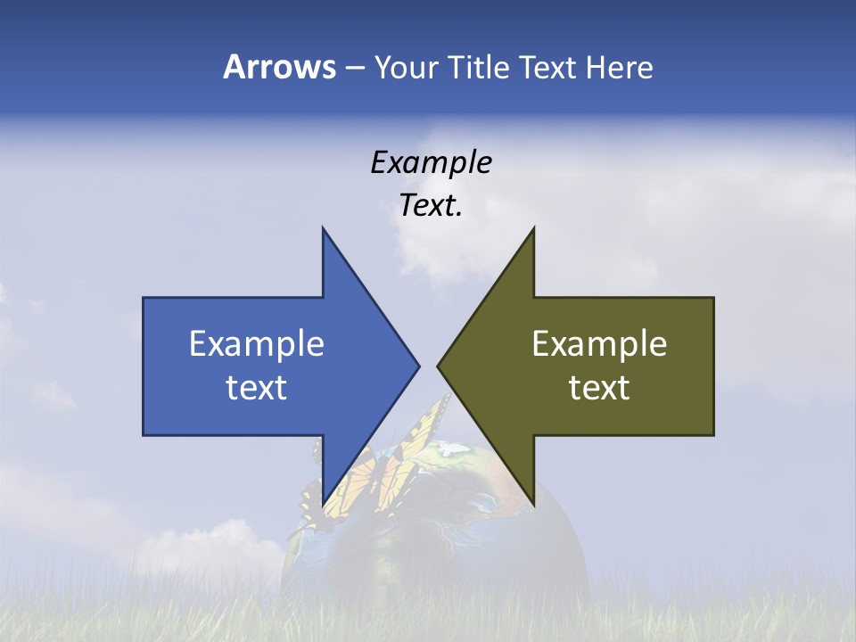 A Butterfly Sitting On Top Of A Ball In The Grass PowerPoint Template