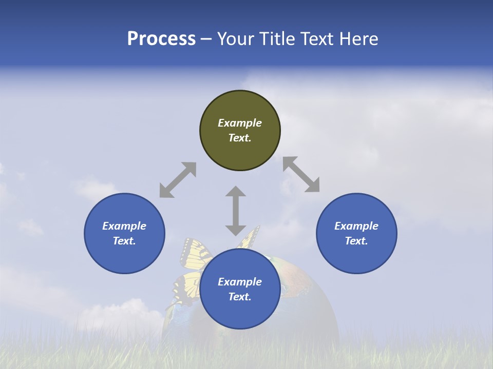 A Butterfly Sitting On Top Of A Ball In The Grass PowerPoint Template