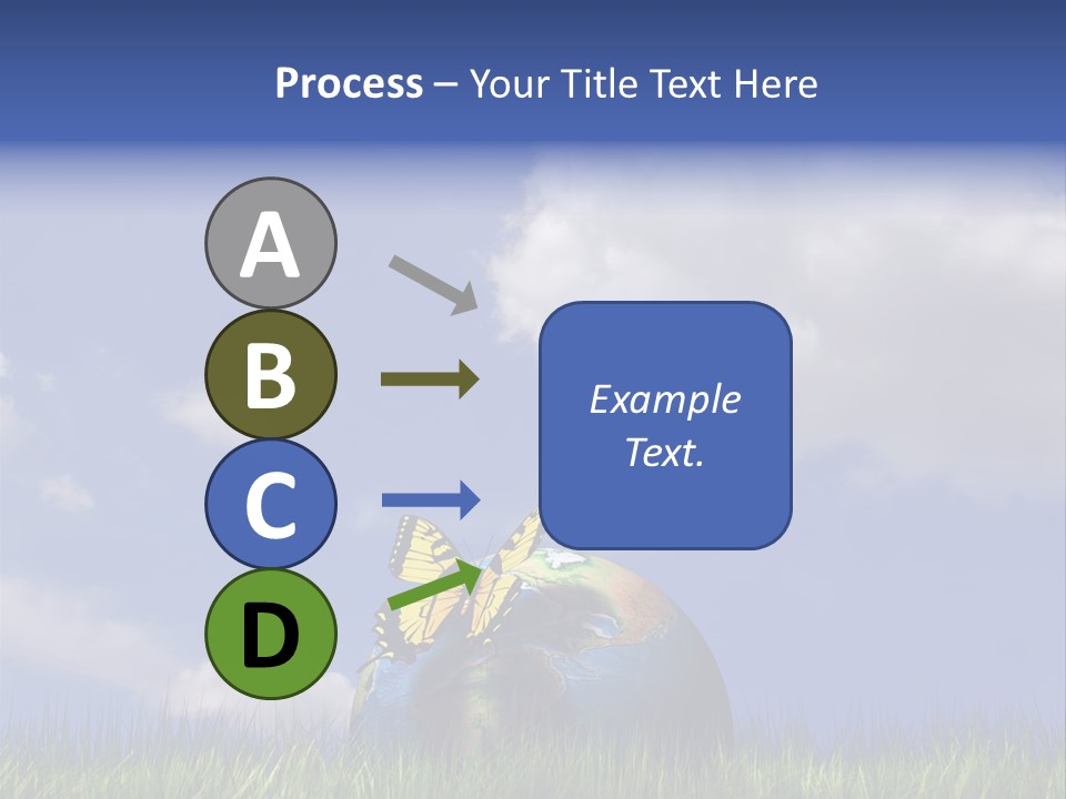 A Butterfly Sitting On Top Of A Ball In The Grass PowerPoint Template