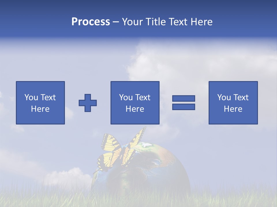 A Butterfly Sitting On Top Of A Ball In The Grass PowerPoint Template