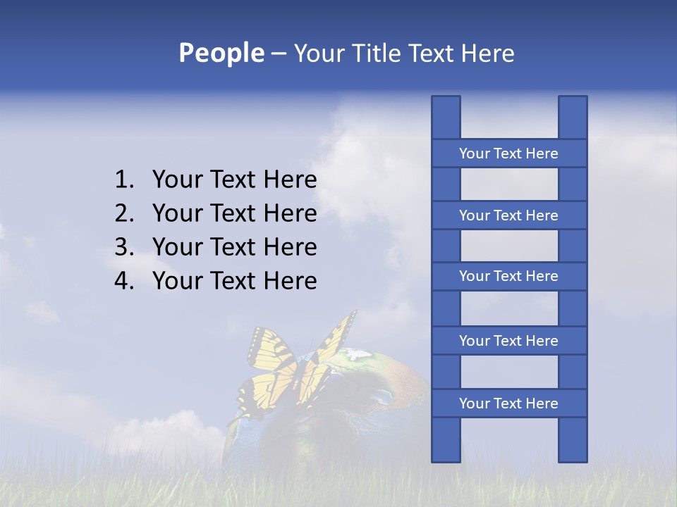 A Butterfly Sitting On Top Of A Ball In The Grass PowerPoint Template