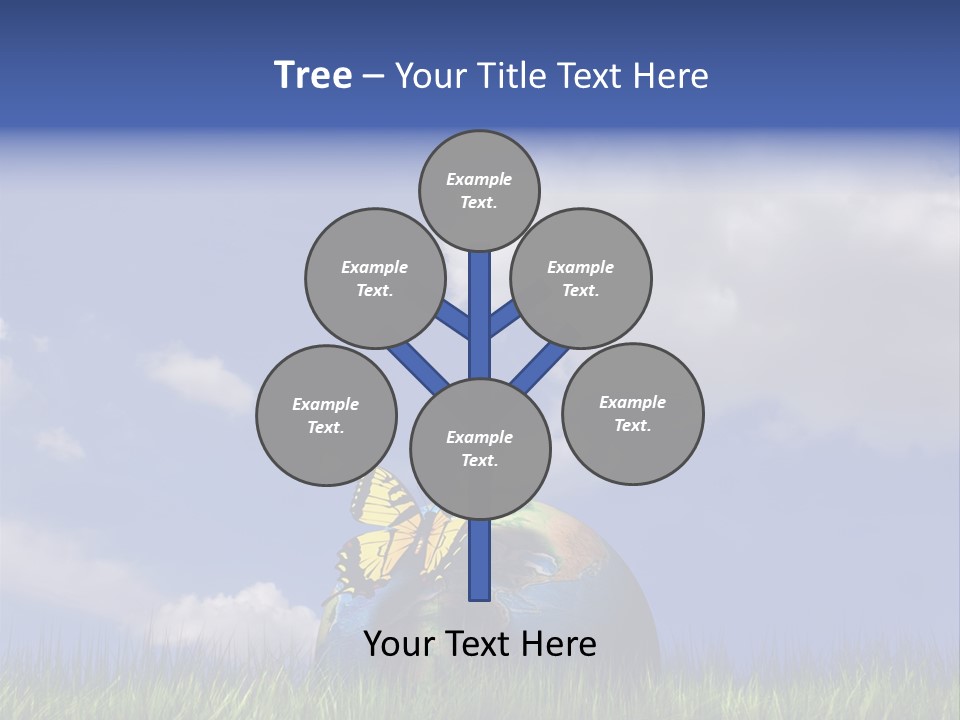 A Butterfly Sitting On Top Of A Ball In The Grass PowerPoint Template