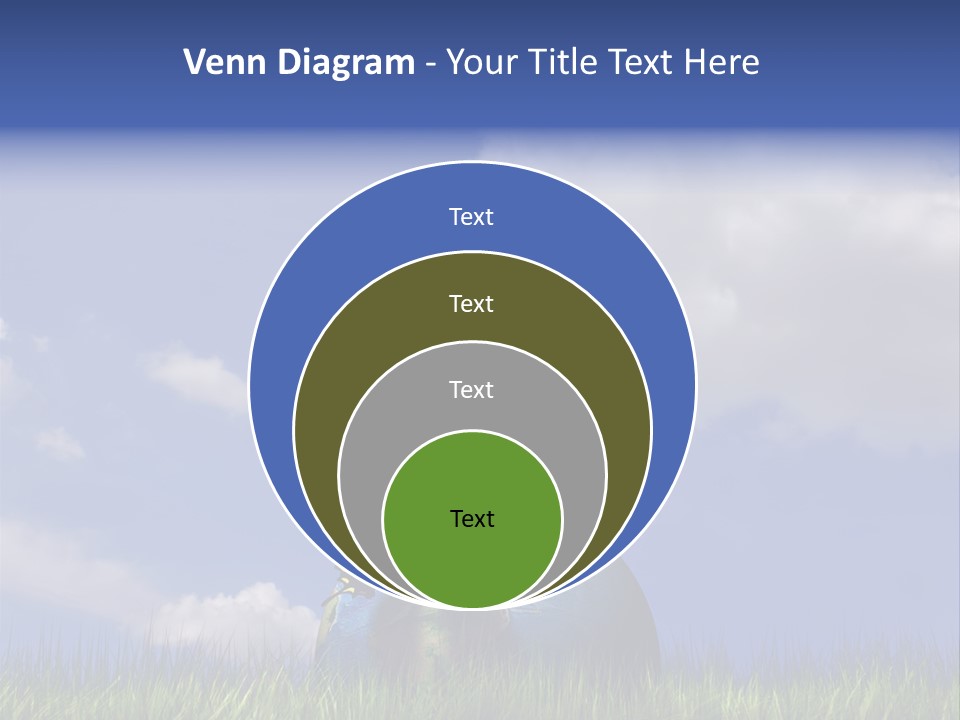 A Butterfly Sitting On Top Of A Ball In The Grass PowerPoint Template