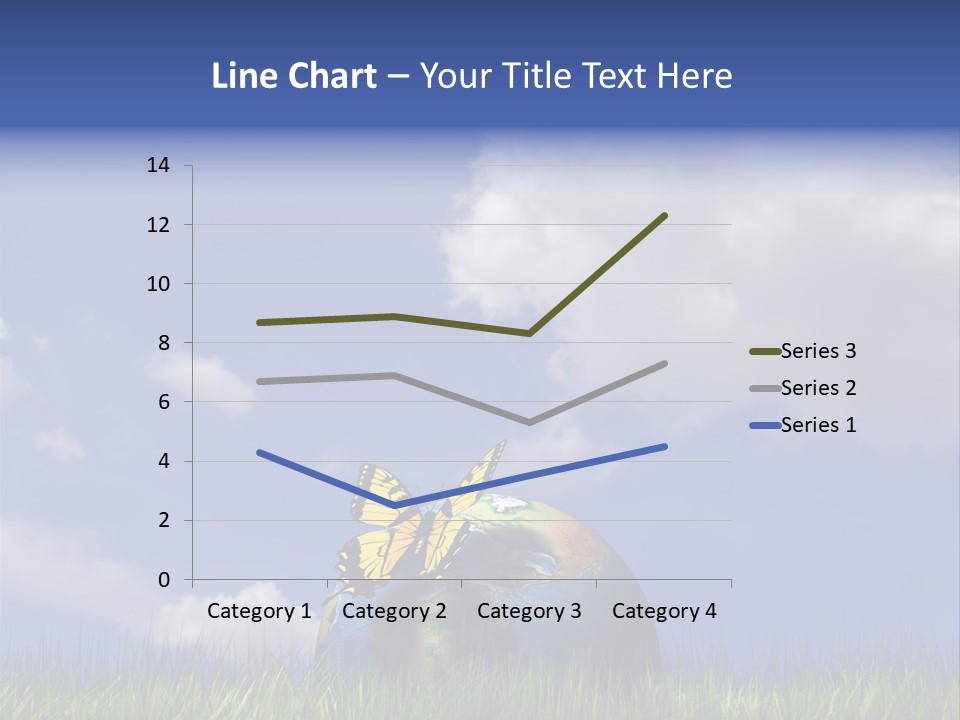 A Butterfly Sitting On Top Of A Ball In The Grass PowerPoint Template