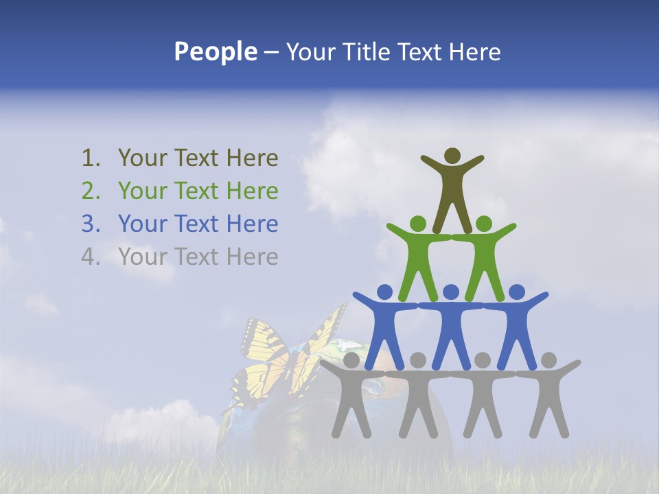 A Butterfly Sitting On Top Of A Ball In The Grass PowerPoint Template