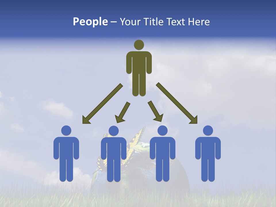 A Butterfly Sitting On Top Of A Ball In The Grass PowerPoint Template