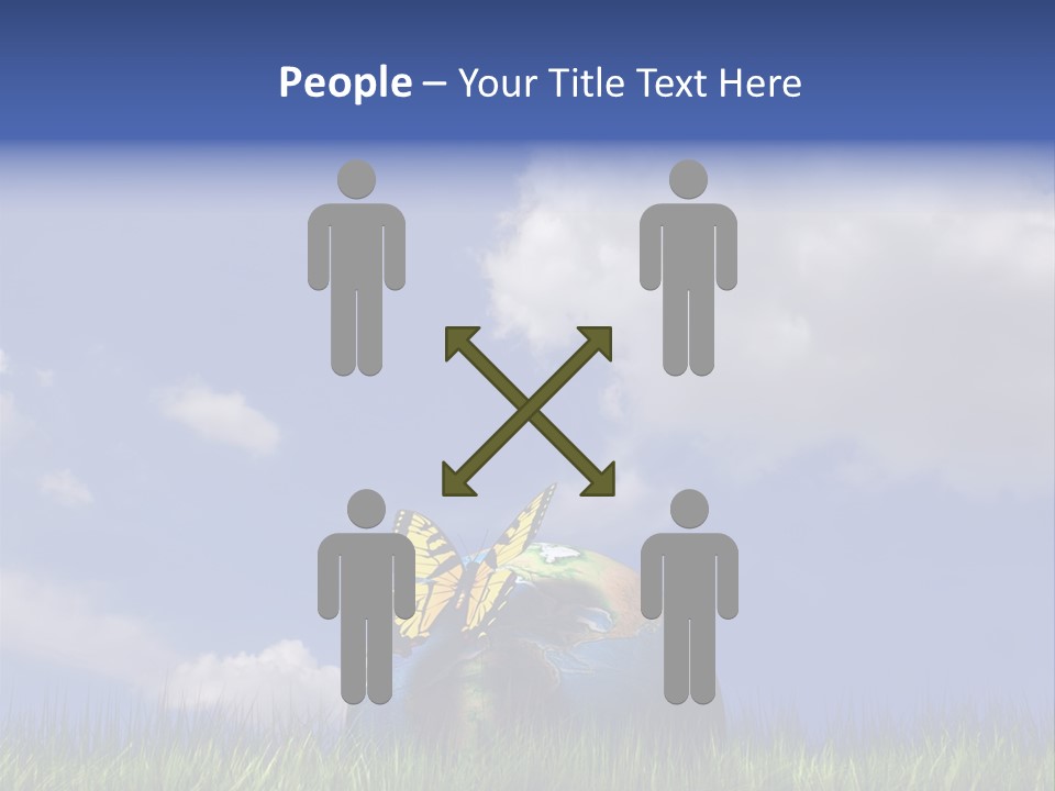 A Butterfly Sitting On Top Of A Ball In The Grass PowerPoint Template