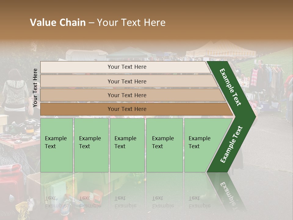 A Group Of People Standing Around A Table With Many Items On It PowerPoint Template