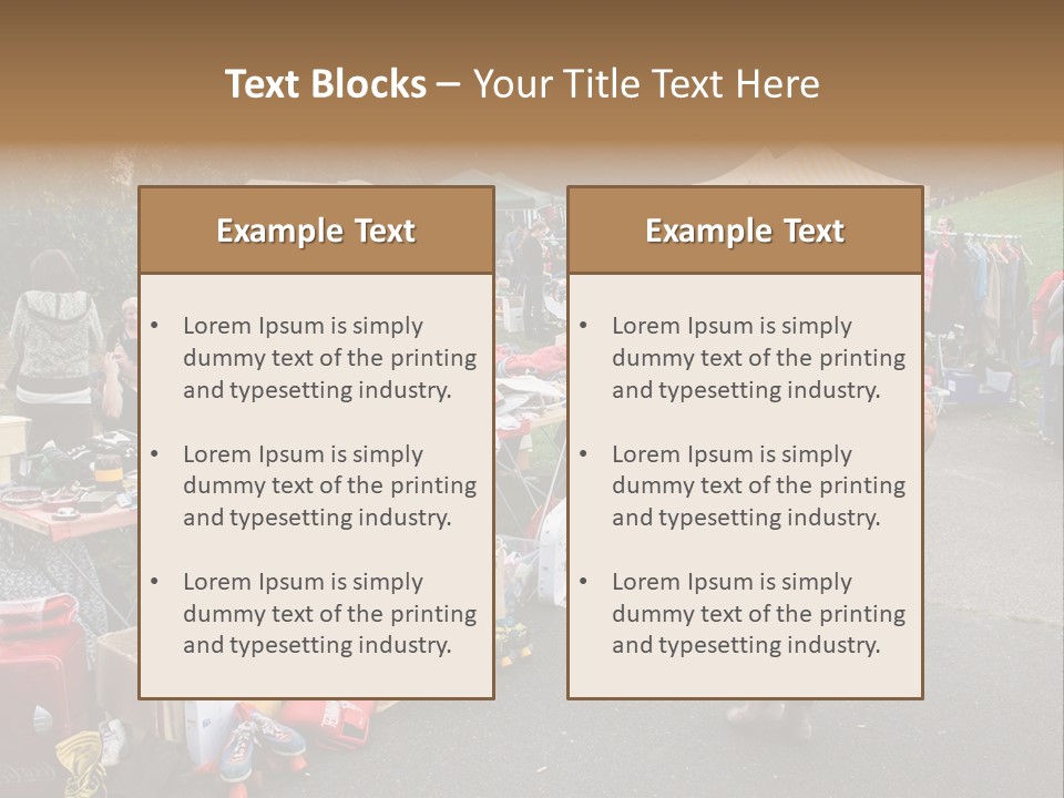 A Group Of People Standing Around A Table With Many Items On It PowerPoint Template
