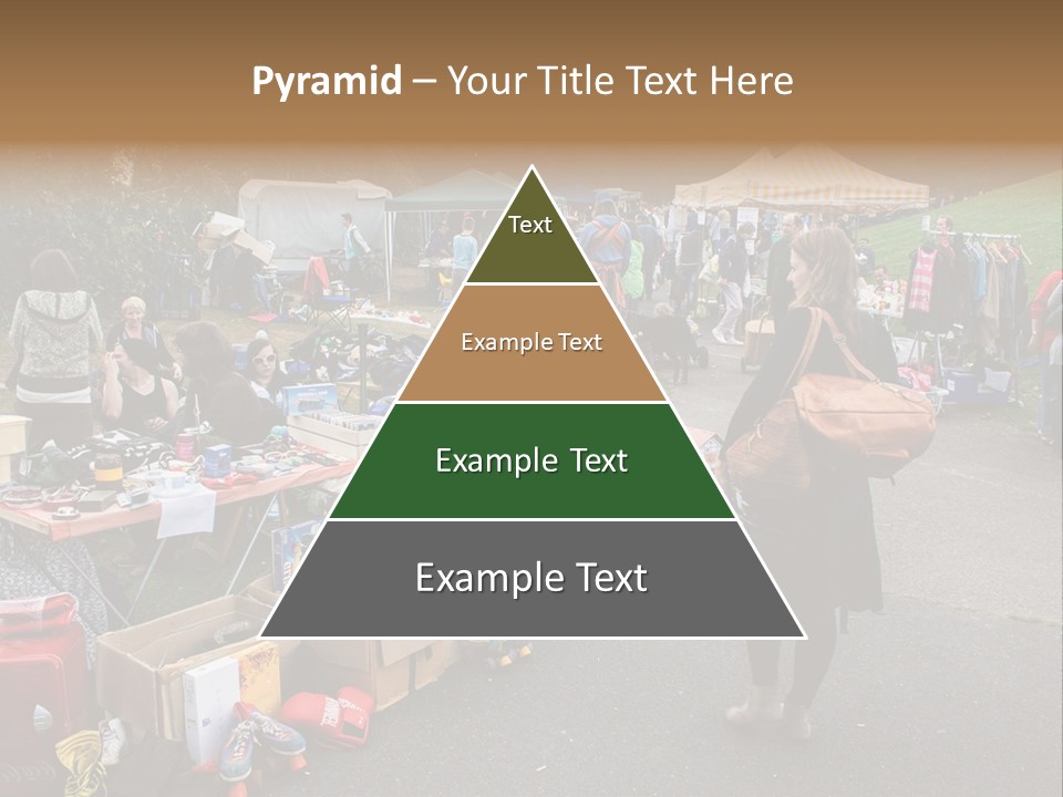 A Group Of People Standing Around A Table With Many Items On It PowerPoint Template